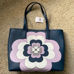 Brand New Kate Spade reiley spade flower applique large tote